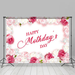 Lofaris Pink And White Floral Romantic Mothers Day Backdrop