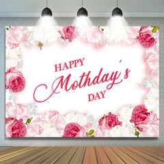 Lofaris Pink And White Floral Romantic Mothers Day Backdrop