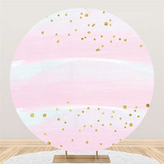 Lofaris Pink And White Glitter Circle Happy Birthday Backdrop