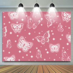 Lofaris Pink Butterfly The Early 2000S Backdrop Girls Birthday