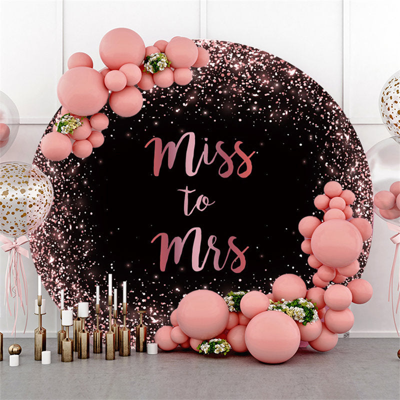 Lofaris Hot Pink Glitter Round Black Adorable Wedding Backdrop