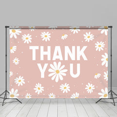 Lofaris Pink Simple Little Daisies Thanksgiving Day Backdrop