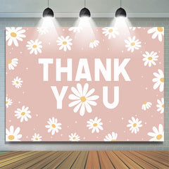 Lofaris Pink Simple Little Daisies Thanksgiving Day Backdrop