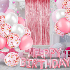 Lofaris Pink White Balloons Birthday Party Decoration for Girl
