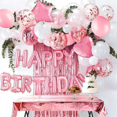 Lofaris Pink White Balloons Birthday Party Decoration for Girl