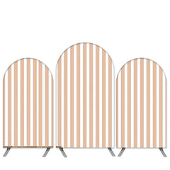 Lofaris Pink White Stripes Theme Happy Birthday Arch Backdrop Kit