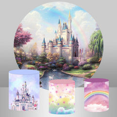 Lofaris Princess Castle Round Birthday Party Backdrop For Girl