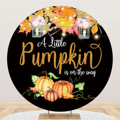 Lofaris Pumpkin Maple Leaf Lamp Baby Shower Circle Backdrop