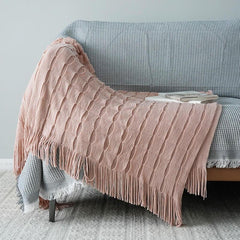 Lofaris Pure Color Knit Blanket Soft And For Bed Or Sofa