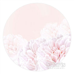 Lofaris Pure Floral Pink Simple Round Birthday Backdrop