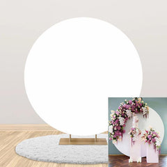 Lofaris Pure White Simple Happy Birthday Round Backdrop For Party