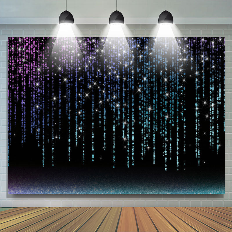 Lofaris Purple Blue Bokeh Glitter Black Birthday Party Backdrop