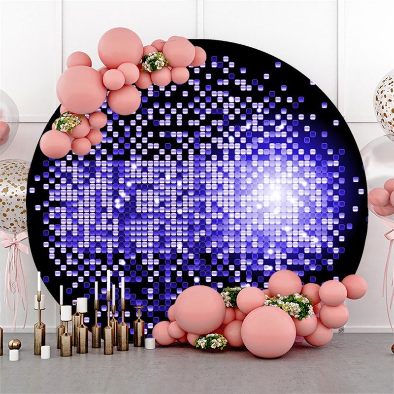 Lofaris Purple Bokeh Bright Round Black Birthday Party Backdrop