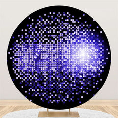 Lofaris Purple Bokeh Bright Round Black Birthday Party Backdrop