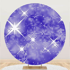 Lofaris Purple Glitter Bokeh Round Birthday Backdrop For Girl