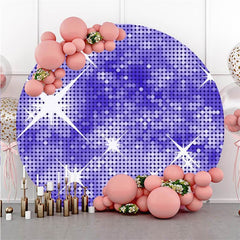 Lofaris Purple Glitter Bokeh Round Birthday Backdrop For Girl