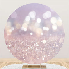 Lofaris Purple Glitter Bokeh Round Happy Birthday Backdrop