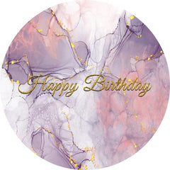 Lofaris Purple Marble Textured Circle Birthday Party Backdrop