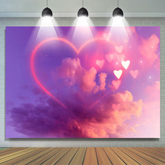 Lofaris Purple Pink Glitter Heart Sky Valentines Day Decor