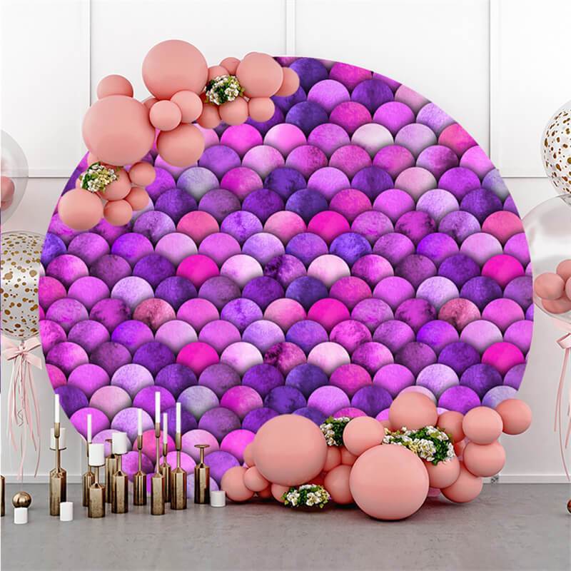 Lofaris Purple Simple Circle Baby Shower Backdrop Decoration