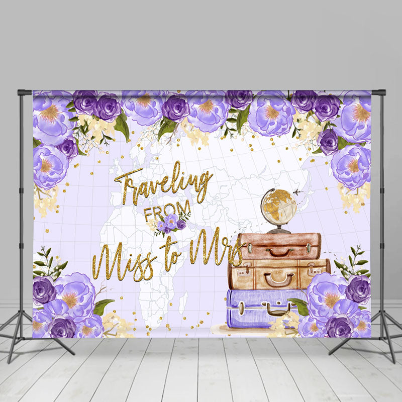 Lofaris Purple Traveling Violet Lovely Bridal Shower Backdrop