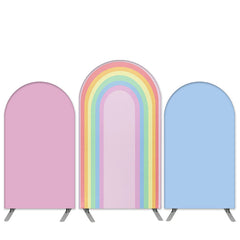 Lofaris Rainbow Theme Pink Blue Birthday Arch Backdrop Kit