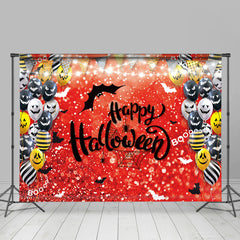 Lofaris Red Bokeh Yellow And Black Balloon Halloween Backdrop