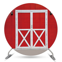 Lofaris Red Farm White Door Brithday Party Round Backdrop