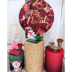 Lofaris Red Fekirnatal Merry Christmas Circle Backdrop Kit