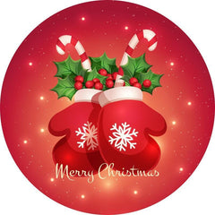 Lofaris Red Glove Snowflake Circle Backdrop For Merry Chrismas