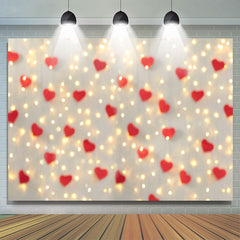 Lofaris Red Love And Light Bokeh Happy Valentines Backdrop