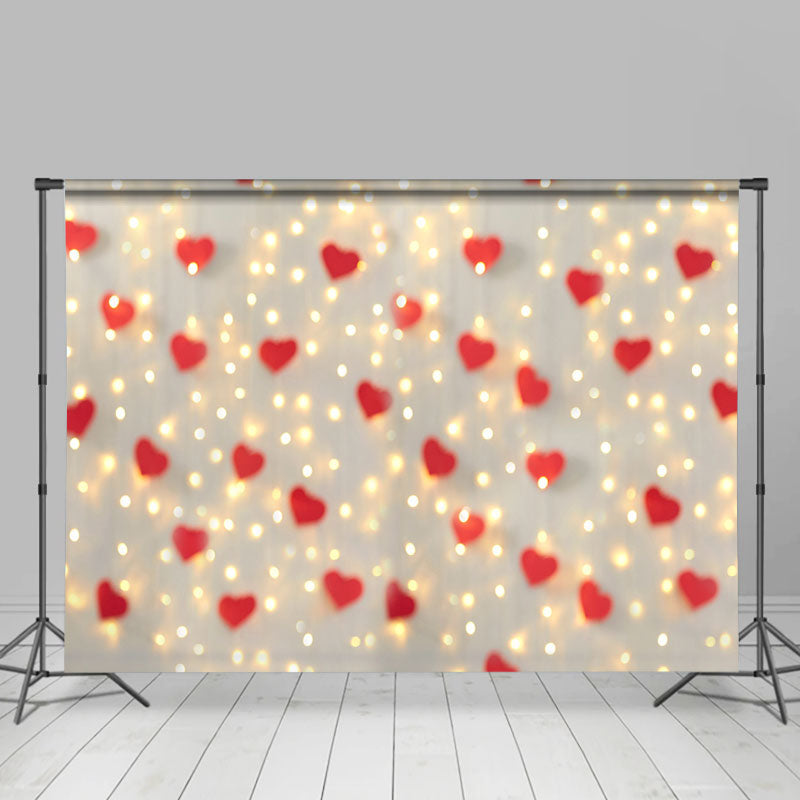 Lofaris Red Love And Light Bokeh Happy Valentines Backdrop