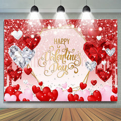 Lofaris Red Love Bokeh Glitter Happy Valentines Day Backdrop