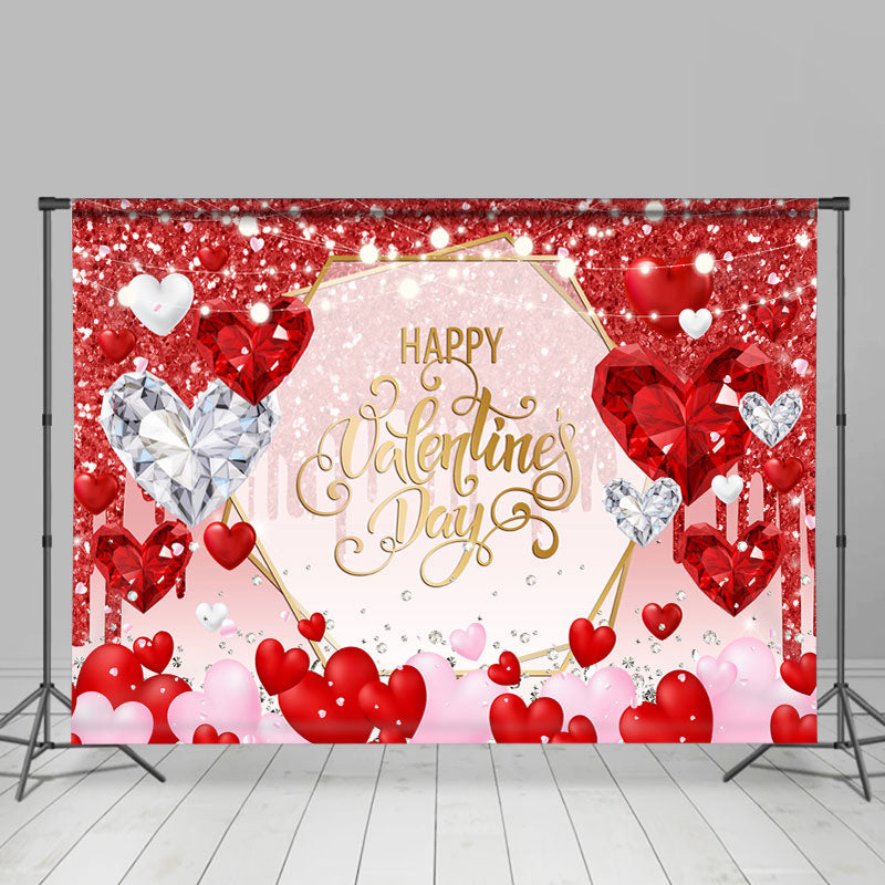 Lofaris Red Love Bokeh Glitter Happy Valentines Day Backdrop