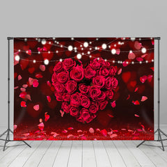 Lofaris Red Love Roses Bokeh Backdrop For Happy Valentines Day