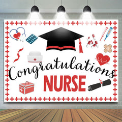 Lofaris Redn And Black Theme Congratulations Nurse Backdrop