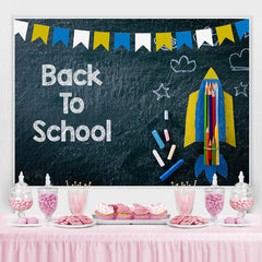 Lofaris Rocket Pencils Chalkboard Back to School Photo Backdrop