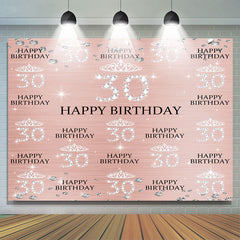 Lofaris Rose Gold Diamond Crown Happy 30th Birthday Backdrop