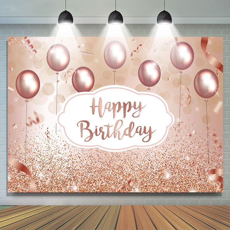 Lofaris Rose Gold Happy Birthday Backdrop for Sweet 16 Girls