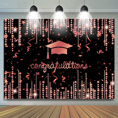 Lofaris Rose Gold Ribbion Star Congratulation Class 2022 Backdrop