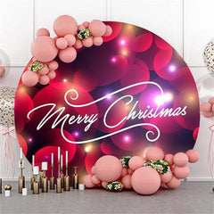 Lofaris Rose Red Bokeh Custom Circle Merry Chrismas Party Backdrop