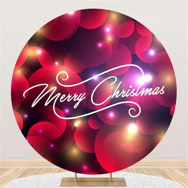 Lofaris Rose Red Bokeh Custom Circle Merry Chrismas Party Backdrop