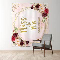 Lofaris Roses and Golden Border Light Pink Wedding Backdrop