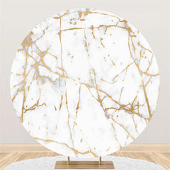 Lofaris Round Abstract Golden Marble Birthday Backdrop For Party