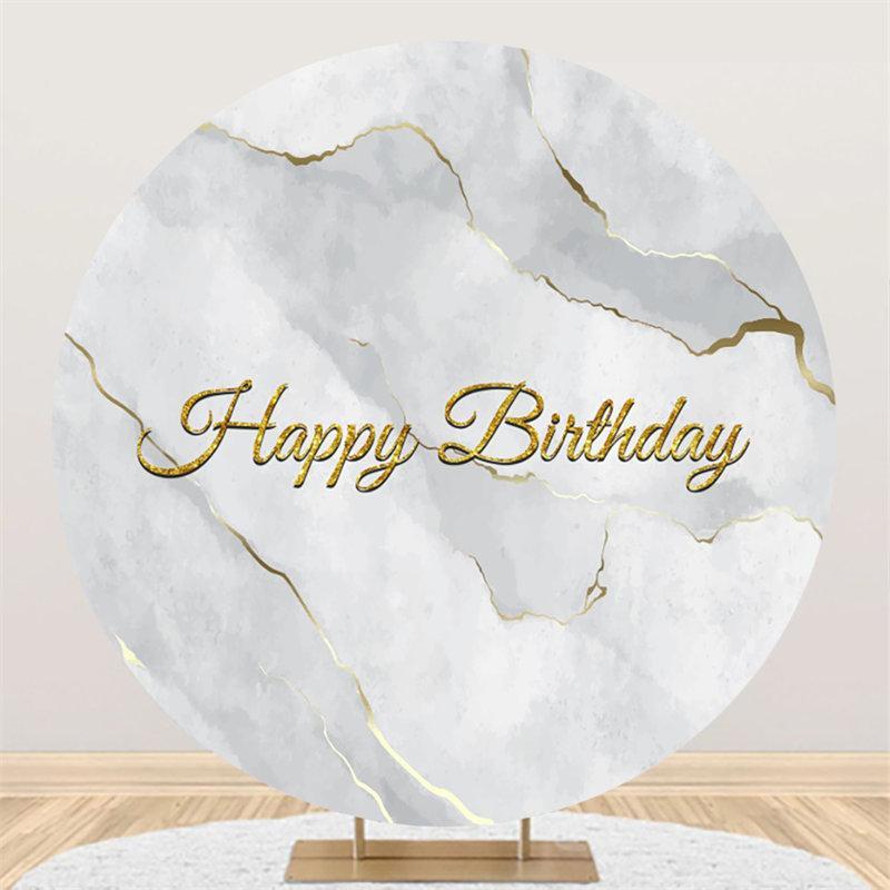 Lofaris Round Abstract Marbling Birthday Backdrop For Party