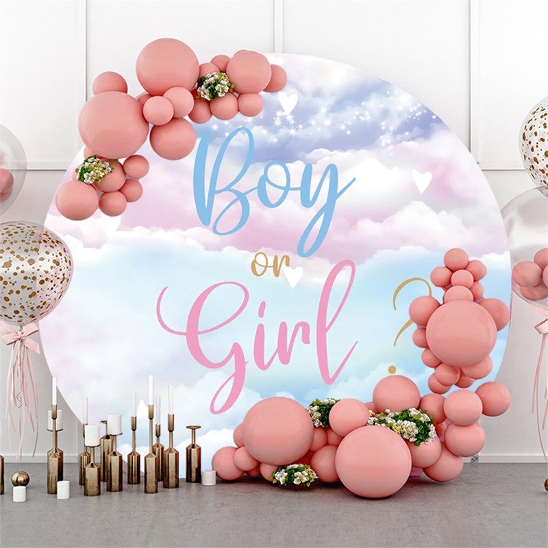 Lofaris Round Blue Boy Or Pink Girl Baby Shower Backdrop