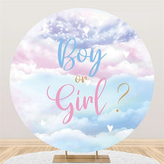 Lofaris Round Blue Boy Or Pink Girl Baby Shower Backdrop