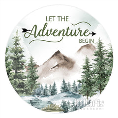 Lofaris Round Lets The Adventure Begins Baby Shower Backdrop