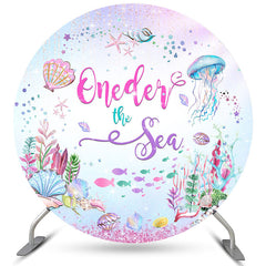 Lofaris Round Oneder The Sea Lovely Happy Birthday Backdrop