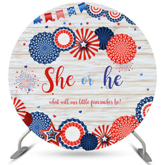 Lofaris Round She Or He Gender Reveal Baby Shower Backdrop